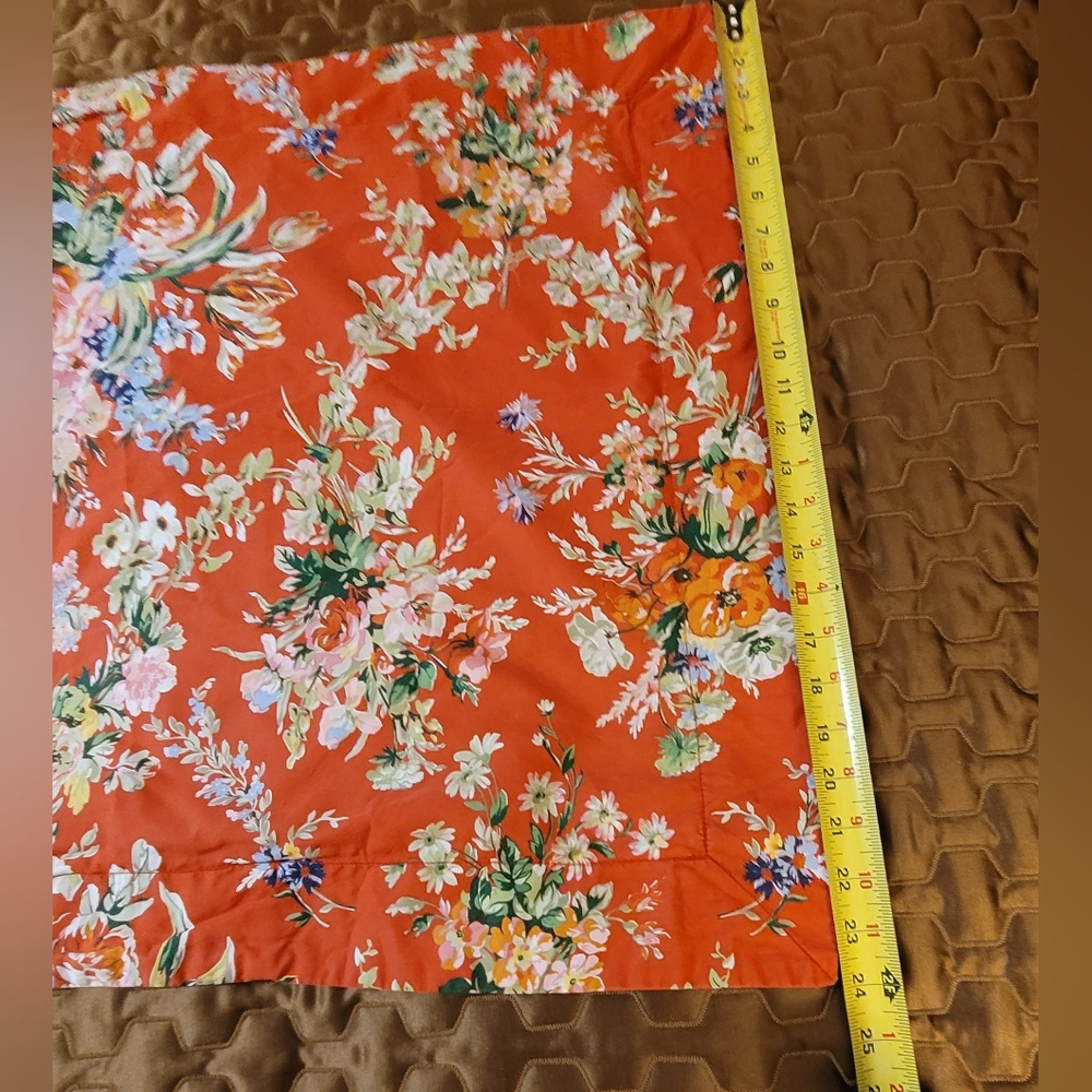 RALPH LAUREN Belle Harbor Red Floral Cotton Comforter Full/Queen & 2 Pillow Case - Picture 7 of 11
